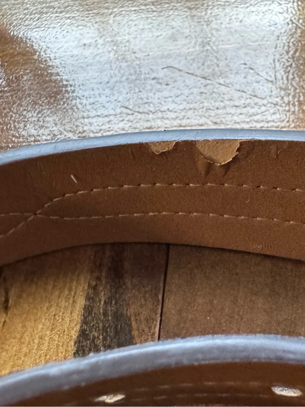 Chaps Brown Leather Belt with Brass-Tone Buckle 37.5 in long